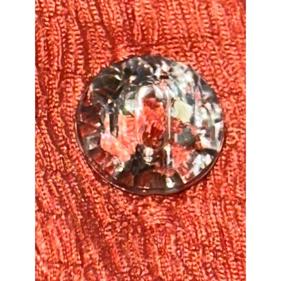 Adrienne Vittadini Coral Red Button Short Sleeve Tie Front Chic Retro Blouse XL - Picture 9 of 12